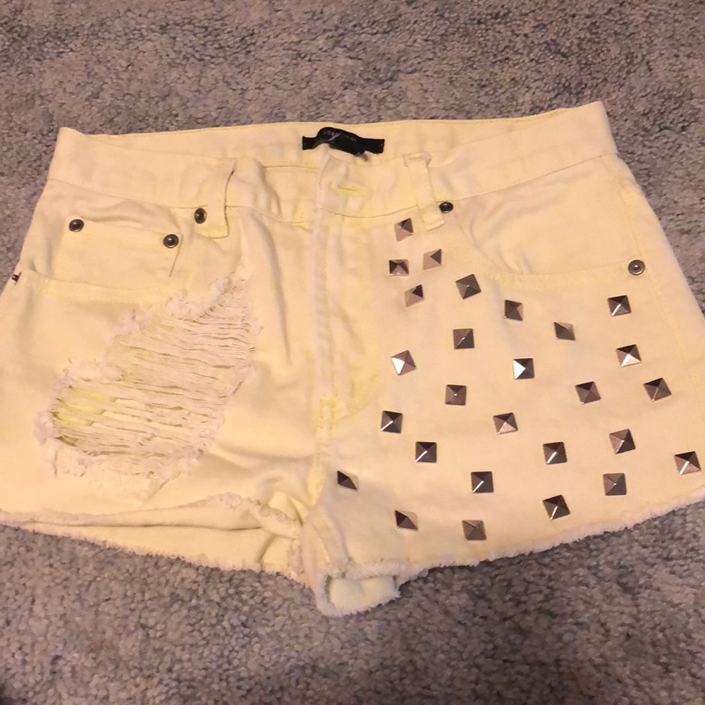 Yellow high waisted shorts